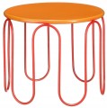 Stolik okrągły pomarańczowy metalowy stylowy 32x38cm