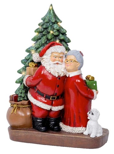 Figurka świąteczna ciepły biały LED Mikołaj 24,5cm