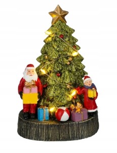 Figurka świąteczna LED choinka dekoracyjna 10 x 8,5 x 16 cm