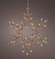 Lampka Świąteczna Wisząca Śnieżynka Złota LED 38x38cm