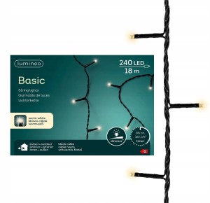 Lampki choinkowe światełka ciepły biały LED 240 diod 18m zew/wew