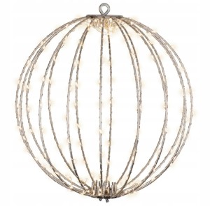 Kula Metalowa Świąteczna Duża Ciepły Biały LED 58cm