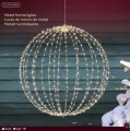 Kula Metalowa Świąteczna Duża Ciepły Biały LED 58cm