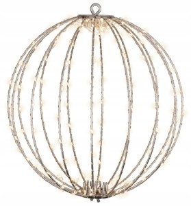 Kula Metalowa Świąteczna Ciepły Biały LED 38cm