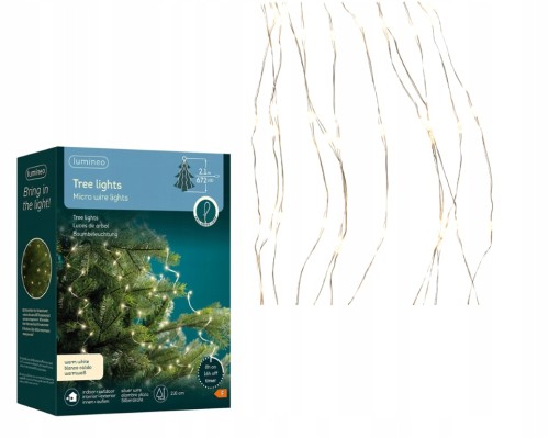 Lampki choinkowe światełka ciepły biały LED łezki 2,1m