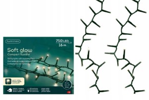 Lampki choinkowe światełka ciepły biały LED 750 diod 16m