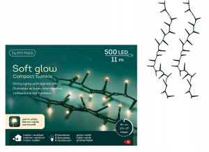 Lampki choinkowe światełka ciepły biały LED 500 diod 16m