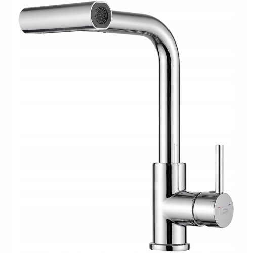 Bateria kuchenna zlewozmywakowa stojąca z wyciąganą wylewką chrom Rotaro