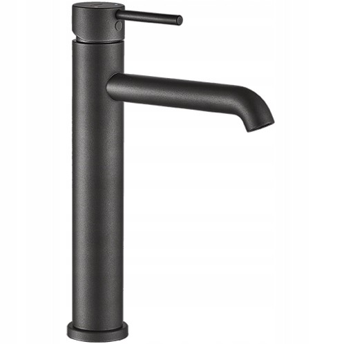Bateria umywalkowa nablatowa stojąca jednouchwytowa grafitowa wysoka Noia