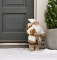 Figurka Świąteczna Mikołaj z latarnią beżowa 30cm