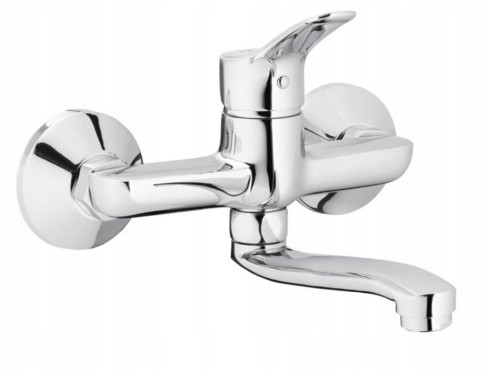 Bateria umywalkowa ścienna chrom łazienkowa Morris