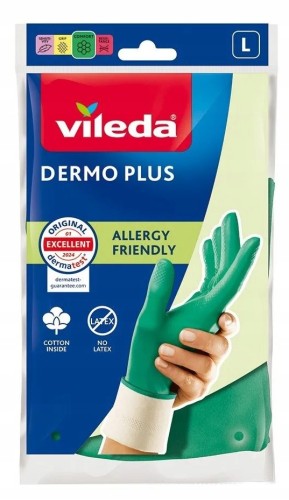 Rękawice nitrylowe Vileda Dermo Plus hipoalergiczne roz. L bezpudrowe