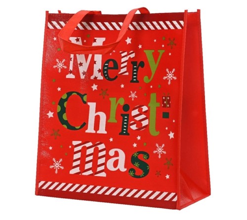 Torba Prezentowa Świąteczna Czerwona 35x18x40 cm