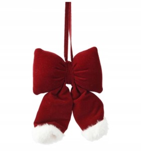 Kokarda choinkowa świąteczna czerwona duża 26cm 1szt
