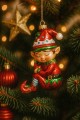 Bombka choinkowa szklana elf skrzat ozdoba świąteczna 11,5cm 1szt