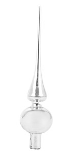 Szpic choinkowy szklany srebrny lustrzany 26 cm świąteczny design