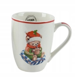 Kubek świąteczny porcelanowy na kawę herbatę miś 1szt