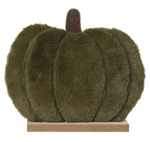 Dynia jesienna na stół halloween poliester zielona 21cm 1szt