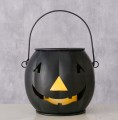 Latarnia metalowa dynia czarna dekoracyjna 18x18x45cm halloween