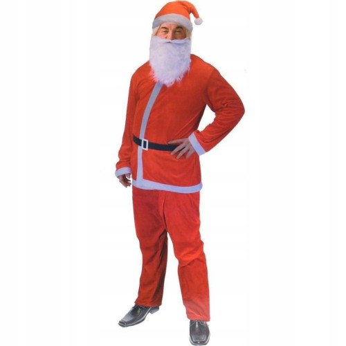 Strój Świętego Mikołaja przebranie czerwone 5 części