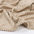 Koc flanelowy ciepły puszysty beżowy 160x130cm