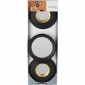 Zestaw 3 okrągłych luster w czarnych ramach 25,5cm