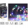 Lampki choinkowe na druciku kolorowe na baterie 40LED 195 cm