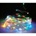 Lampki choinkowe na druciku kolorowe na baterie 40LED 195 cm