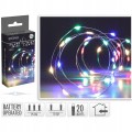 Lampki choinkowe na druciku kolorowe na baterie 20LED 105 cm