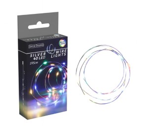 Lampki choinkowe na druciku kolorowe na baterie 40 LED 195 cm