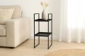 Stolik kawowy metalowy czarny kwadratowy 27 x 54 x 54cm