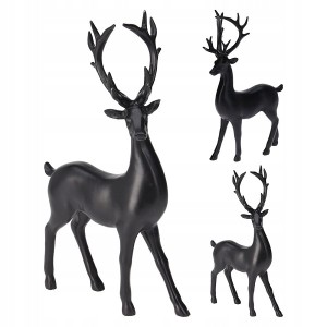 Figurka świąteczna renifer stojąca renifer plastikowa 29 cm czarny 1szt
