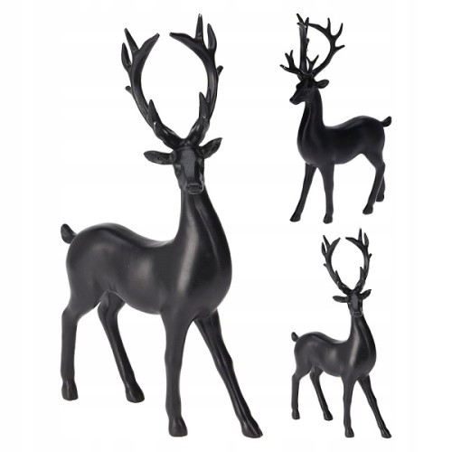 Figurka świąteczna renifer stojąca renifer plastikowa 29 cm czarny 1szt
