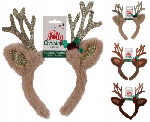 Rogi renifera opaska świąteczna pluszowa 30cm 1szt
