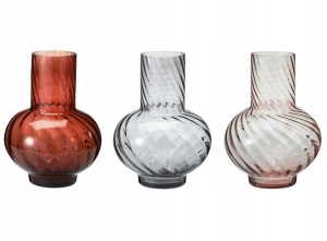 Wazon ze skręconego szkła ozdobny 17x23cm 1szt