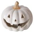 Lampion dynia LED porcelanowa biała dekoracyjna na halloween i jesień