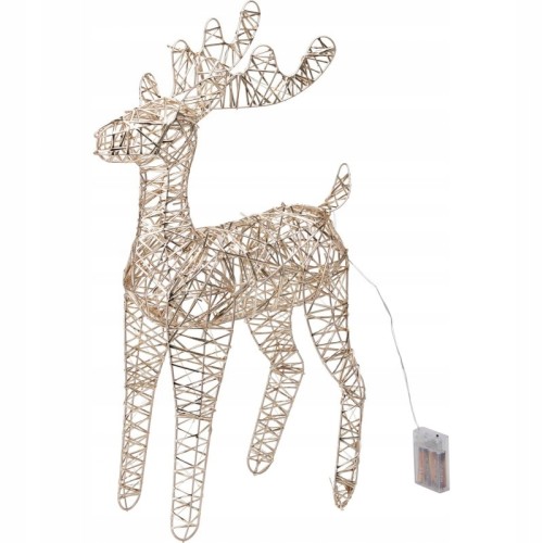 Figurka Świąteczna Renifer dekoracja złoty LED 60cm