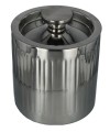 Wiaderko do lodu pojemnik metalowy srebrny ze szczypcami 15,5x15,5x17 cm