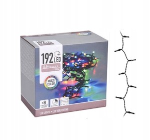 Lampki choinkowe łańcuch świetlny kolorowy 192 LED 14,5m