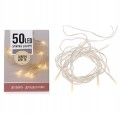 Lampki choinkowe łańcuch świetlny ciepły biały 50 LED 5m