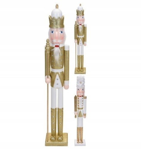 Figurka świąteczna Dziadek do orzechów drewniany złoty 106cm 1szt