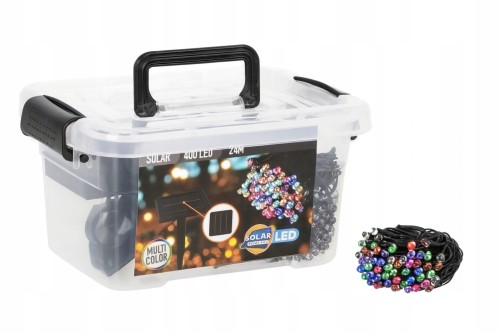 Lampki choinkowe solarny łańcuch świetlny kolorowe 400 LED 24m