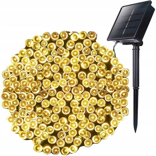 Lampki choinkowe solarny łańcuch świetlny ciepły biały 400 LED 24m