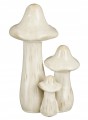 Figurka grzyb 18x12x25,5 cm ceramiczna dekoracja ecru w naturalnym stylu