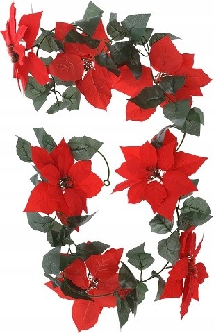 Girlanda choinkowa łańcuch kwiat gwiazda betlejemska 190cm 1szt