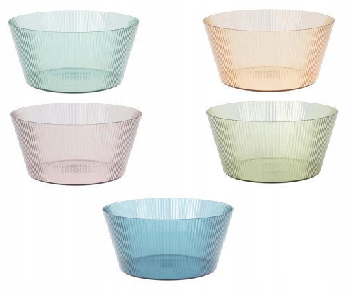 Miska plastikowa ryflowana duża przezroczysta różne kolory 4l 1szt