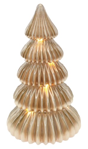 Choinka LED 33 cm złota elegancka dekoracja świąteczna na baterie