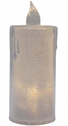 Świeca LED dekoracyjna 12,5 cm transparentna ciepłe białe światło
