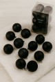 Bombki choinkowe zestaw 16 sztuk 8 cm czarne mix błysk brokat mat