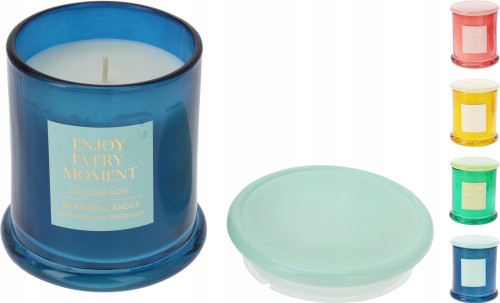 Świeca zapachowa w szkle z pokrywką 9x10 cm parafinowa 1szt